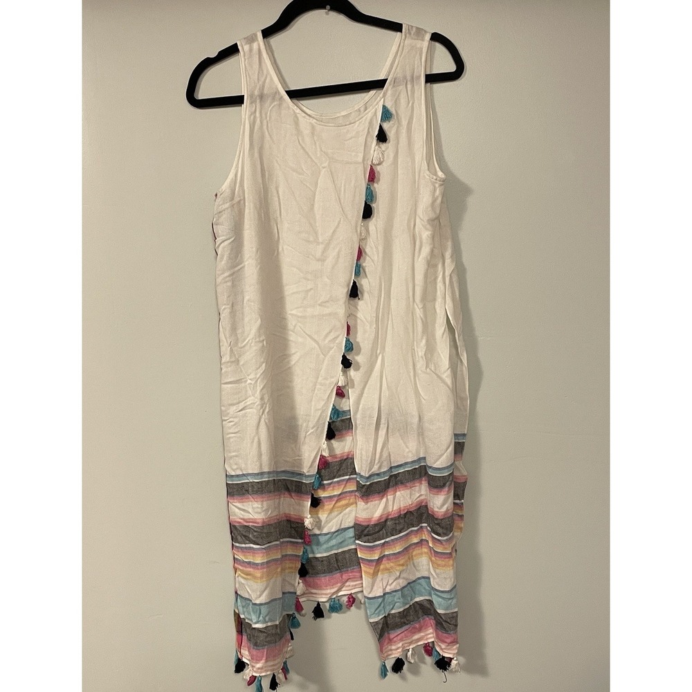 Echo NY Woman Boho Swim Cover Up Dress Sz Sp Lightweight Vacation Pool Beachy
